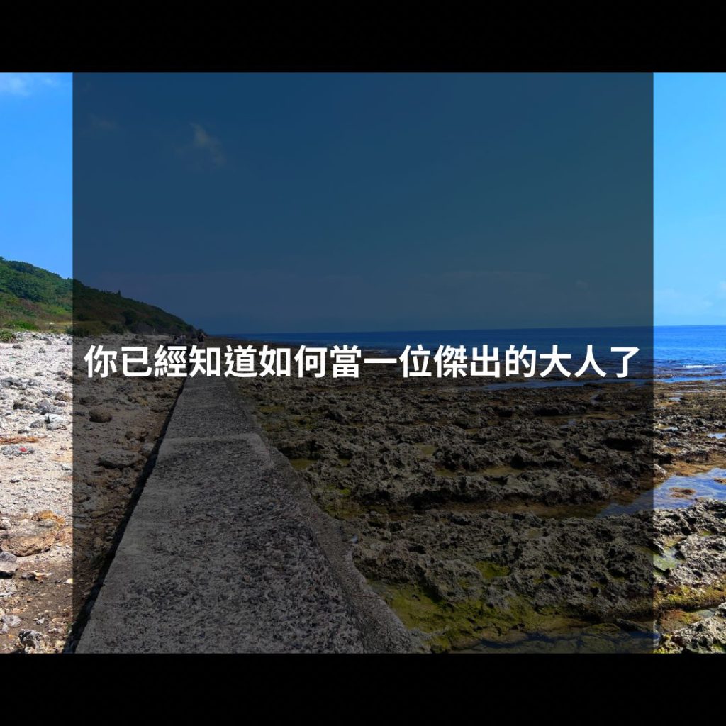 你已經知道如何當一位傑出的大人了